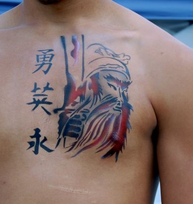 Airbrush Temporary Tattoo On Chest